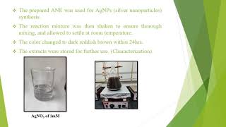 Green Synthesis of Silver Nanoparticles by Leaf Extract of Argyreia nervosa amp Anticancerous Activity [upl. by Ridley]