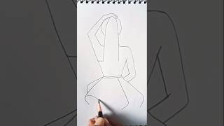 How to draw a girl Backside easy Girl drawings Art shorts girldrawingeasy [upl. by Kciredorb]