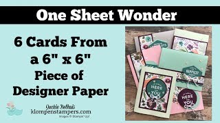 Make 6 Cards Using a One Sheet Wonder [upl. by Naillimxam40]