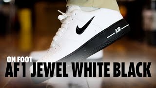 ON FOOT Nike Air Force 1 Jewel White Black Schopes 4K HQ3826 100 [upl. by Gennie]