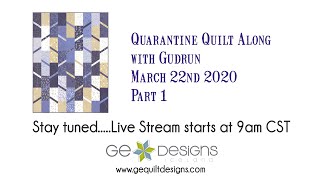 Gudrun Erla of GE Designs hosts a Quarantine Quilt Along  Elvira quilt Session 1 [upl. by Tewfik]