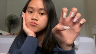 ASMR nail tapping rubbing and scratching with new gel nails 💅🏻 [upl. by Klement]