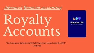 L5 bcom semester 2nd royalty accountsadvanced financial accountingsp jain kl narangquestion 7 [upl. by Skyla261]