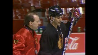 Chelios Returns to Montreal After Trade 199091 [upl. by Ainelec]