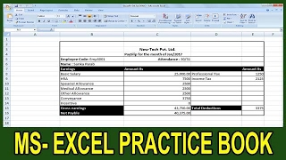 Exercise 17  Excel Practice Book  How To Make Salary Pay Slip In Ms Excel [upl. by Eesdnyl]