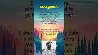 2Pac  Dear Mama Lyrics shorts [upl. by Siryt]