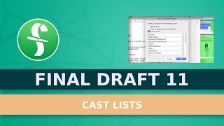 Creating Cast Lists in Final Draft 11 [upl. by Darci]