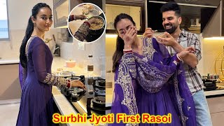 Surbhi Jyoti First Rasoi Making Meetha Halwa For Husband After Marriage [upl. by Anileme]