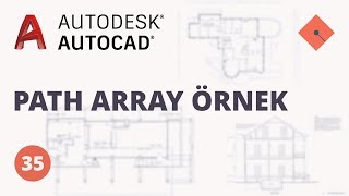 AutoCAD Dersleri 35  Path Array Örnek [upl. by Avitzur]