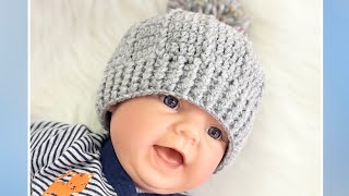 Crochet Baby Hat DIY Tutorial with Measurements for ALL SIZES Easy and Quick crochet hat pattern [upl. by Abibah]