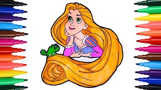 Draw RAPUNZEL from Tangled  Disney Princess  disney disneyjunior art tangled rapunzel [upl. by Toshiko187]