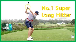 볼 스피드 200Mph 초장타자 윌코 니나버 파워 스윙모션439 yard drive quotWilco Nienaberquot Full speed Swing amp Slow motion [upl. by Lizzy]