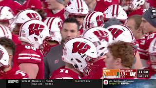 2018 Pinstripe Bowl Wisconsin Football vs Miami [upl. by Ahsirk201]