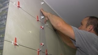 How to install large format tiles on bathroom walls using Perfect Level Master [upl. by Leanne]