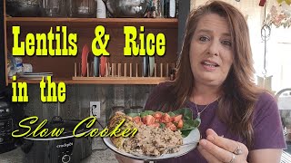 Lentils amp Rice in the Slow Cooker  Easy Lentils Recipe [upl. by Nosreh230]