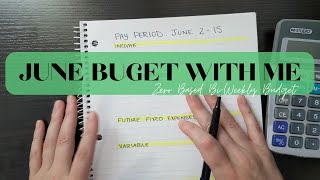 How I am budgeting 2900 for June  Biweekly budget setup with no debt payments [upl. by Fae]