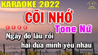 Cõi Nhớ Karaoke Tone Nữ Nhạc Sống 2022  Trọng Hiếu [upl. by Irahc973]