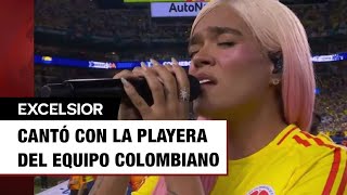 Karol G canta el Himno Nacional de Colombia en la final de la Copa América [upl. by Emeric]