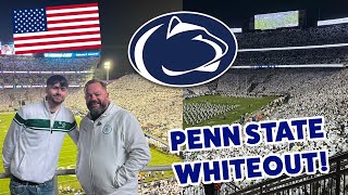 BRITISH FATHER amp SON Go To Their FIRST COLLEGE FOOTBALL GAME Penn State Whiteout [upl. by Jerrol]