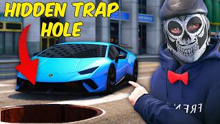 Using a Secret Trap Hole to Steal Cars in GTA5 RP [upl. by Assirec]