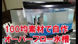 【！危険！】100円均一素材で憧れのオーバーフロー水槽を作った！【危険なのでマネしないでください】 [upl. by Aihsaei]