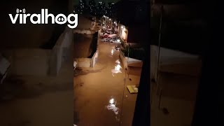 Flash Flooding Causes Cars to Pile Up in Valencia  ViralHog [upl. by Christabella]