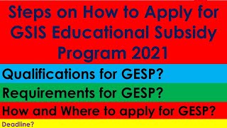 Steps on How to Apply for GSIS Educational Subsidy Program 2021 [upl. by Anyel]