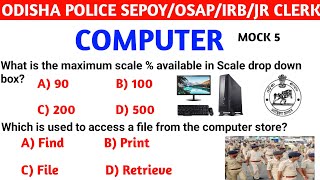 odisha police sepoyosap constableirb odisha police jr clerk computer mock 5 computer mcq ossc [upl. by Ttesil]