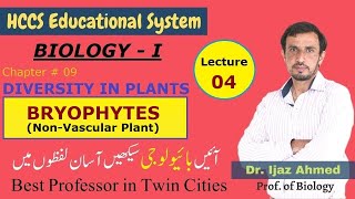 Bryophytes  NonVascular Plant  Ch DIVERSITY IN PLANTS  1ST YEAR  Dr IJAZ AHMED  LEC  4 [upl. by Acinej]