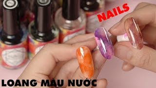 Hướng dẫn cách làm nails loang màu nước đơn giản  sử dụng cồn loang siêu đẹp [upl. by Jaylene439]