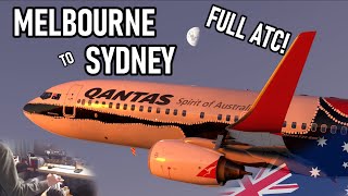 ✈️👨‍✈️ VATSIM Full Flight Melbourne to Sydney  FULL ATC  Busy Visual Approach  PMDG 737  MSFS [upl. by Aeila180]