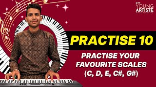 Practice Lesson 10  Choose and play your favorite scales C G D C G  Easy Piano Lessons [upl. by Durarte]