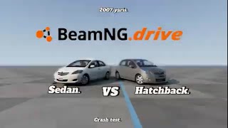 Sedan VS Hatchback Crash test Yaris [upl. by Jermayne]