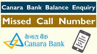 Canara Bank Balance Enquiry Number  Canara Bank Balance Check Missed Call Toll Free Number [upl. by Alenoel209]