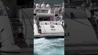 Mangusta superyacht Zeus arriving with force 🔥 [upl. by Chevy]