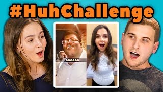 TEENS REACT TO HUH CHALLENGE huhchallenge [upl. by Kaete43]