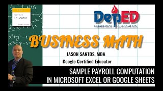 How to compute Payroll in Excel or Google Sheets Tax SSS Philhealth PagIbig Business Math pt7 [upl. by Aenitsirhc]