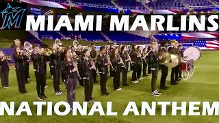 The Kings Regiment Plays National Anthem at Miami Marlins Game [upl. by Caiaphas378]