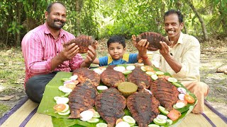 KING OF FISH FRY  Full Red Piranha fish Fry Cooking amp Eating in village [upl. by Watkin]