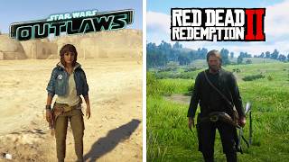 Star Wars Outlaws vs Red Dead Redemption 2  Physics and Details Comparison [upl. by Dyrrej]