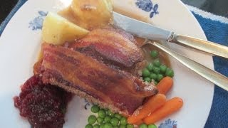 Danish Meatloaf with Bacon Recipe  Forloren Hare Mock Hare [upl. by Athalia]