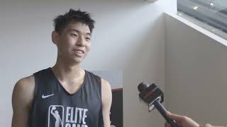 CBA Yongxi Cui Interview  G League Elite Camp  Chinese 2024 NBA Draft Prospect [upl. by Dhu]