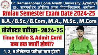 rmlau exam date  rmlau ugpg exam date 202425  rmlau news today  rmlau exam time table 2024​25 [upl. by Niamjneb131]