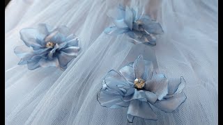 FLORES DE ORGANZA Hacer Preciosas Flores para embellecer tu vestido🔆 Tutorial Fácil de hacer [upl. by Eiramanitsirhc]