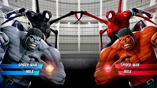 Spiderman Hulk Black vs Hulk Spiderman Red Fight  Marvel vs Capcom Infinite PS4 Gameplay [upl. by Rehnberg]