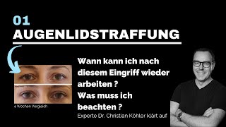 Augenlidstraffung Part 1  Die wichtigsten Fragen erklärt ✓  👨‍⚕️ Dr Köhler in Zürich [upl. by Anuhsal]