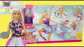 Barbie Advent Calendar 2018 Toy Unboxing and Reviews  5 New Career Outfits for Barbie Doll [upl. by Sale]