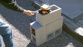 The quot4 Blockquot Rocket Stove  DIY Rocket Stove  ConcreteCinder Block Rocket Stove  Simple DIY [upl. by Assiralk]