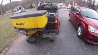 Winter Vlogs  quotSnowEx 1075 Tailgate salter Swing out mountquot [upl. by Hwu]