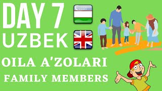 Learn Uzbek Daily  Day 7  The Family Members Part 1  Daily Dose of Languages [upl. by Nuhs767]